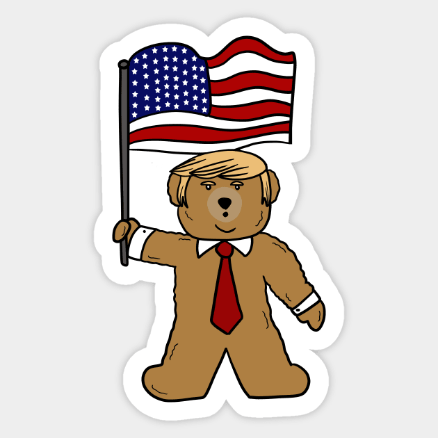 Funny Trump Bear Political Sticker by logiamerch